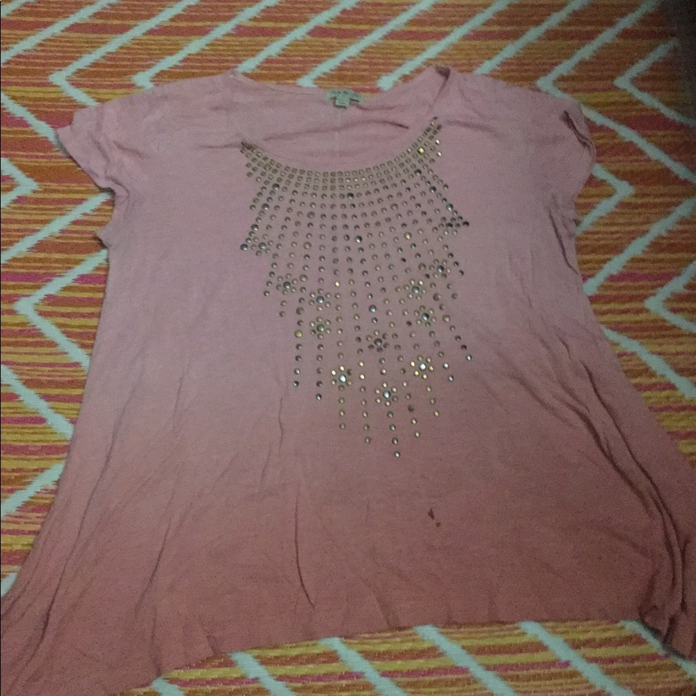 Pink ombré studded blouse